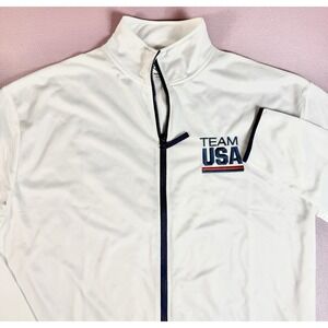 Olympics Team USA Track Jacket‎ Coat White Full Zip Men's XL